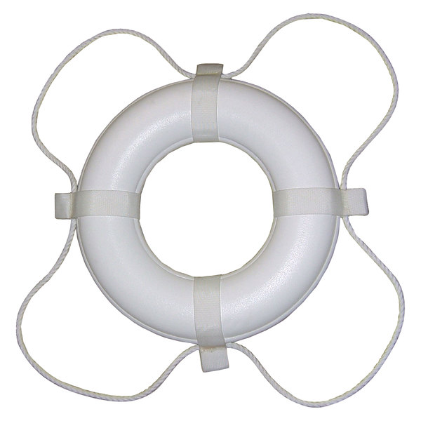 Taylor Made Taylor Made 361 Vinyl Coated Foam Life Ring - 24" Diameter, White with White Rope 361